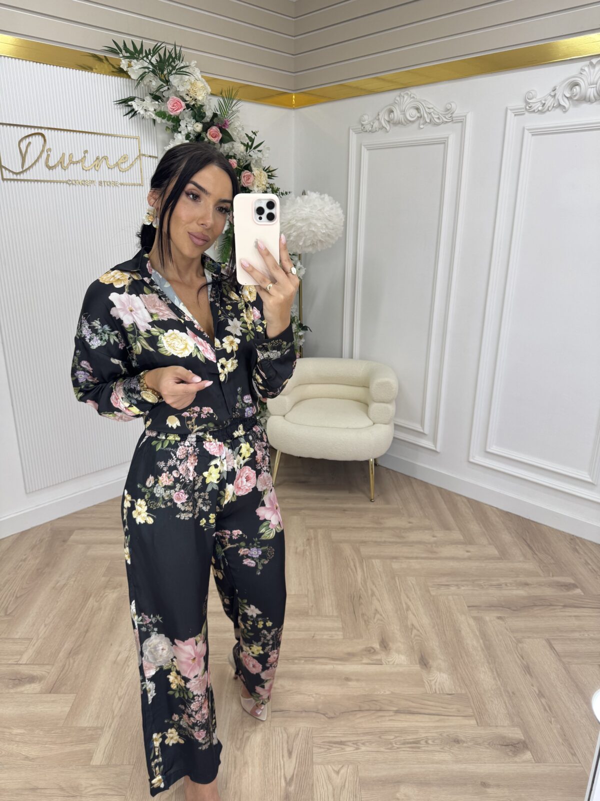 Satenski set sa cvijetnim uzorkom DOPUNA MODELA 22.08