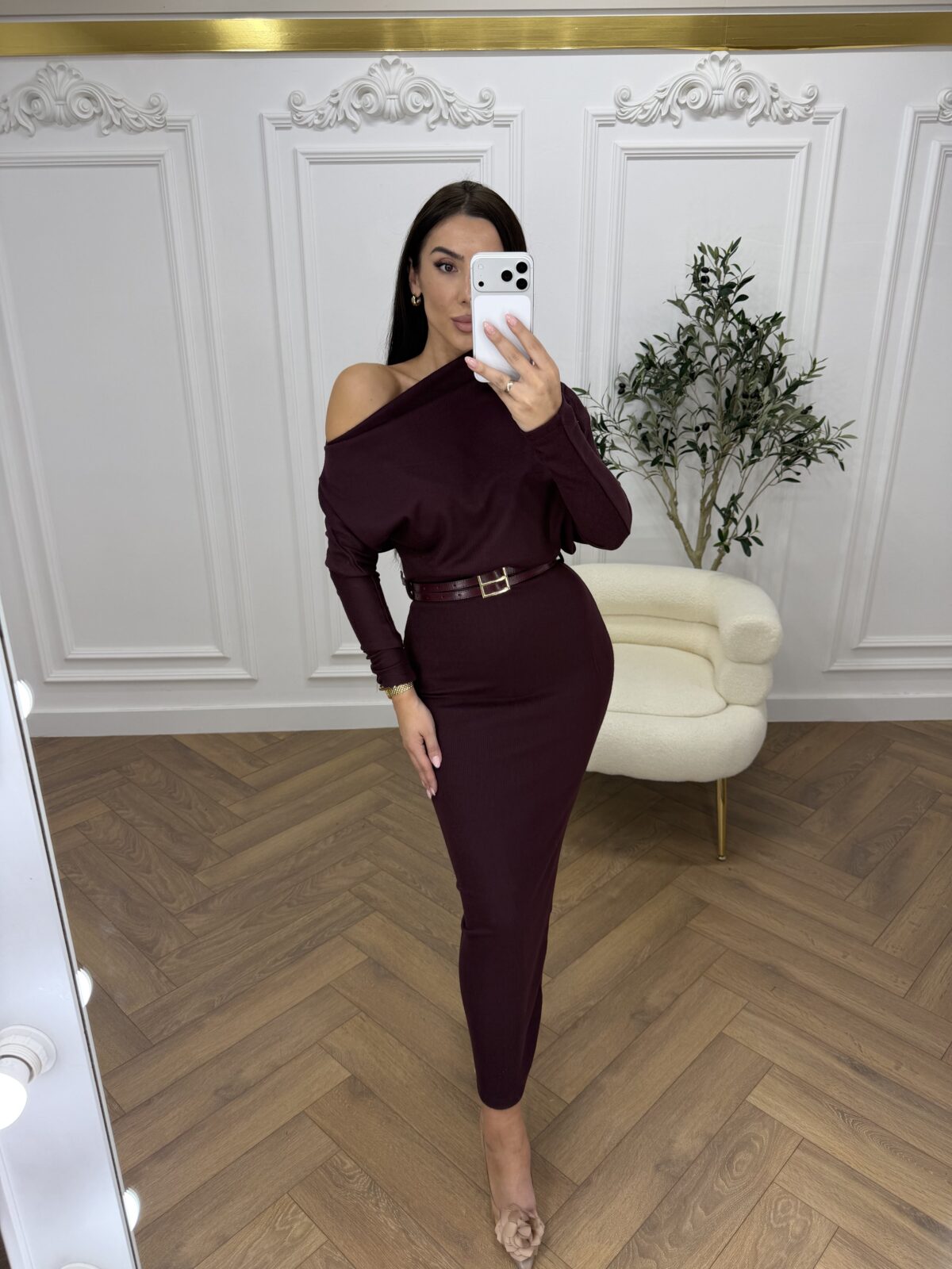 Haljina od rebrastog gustog pamuka