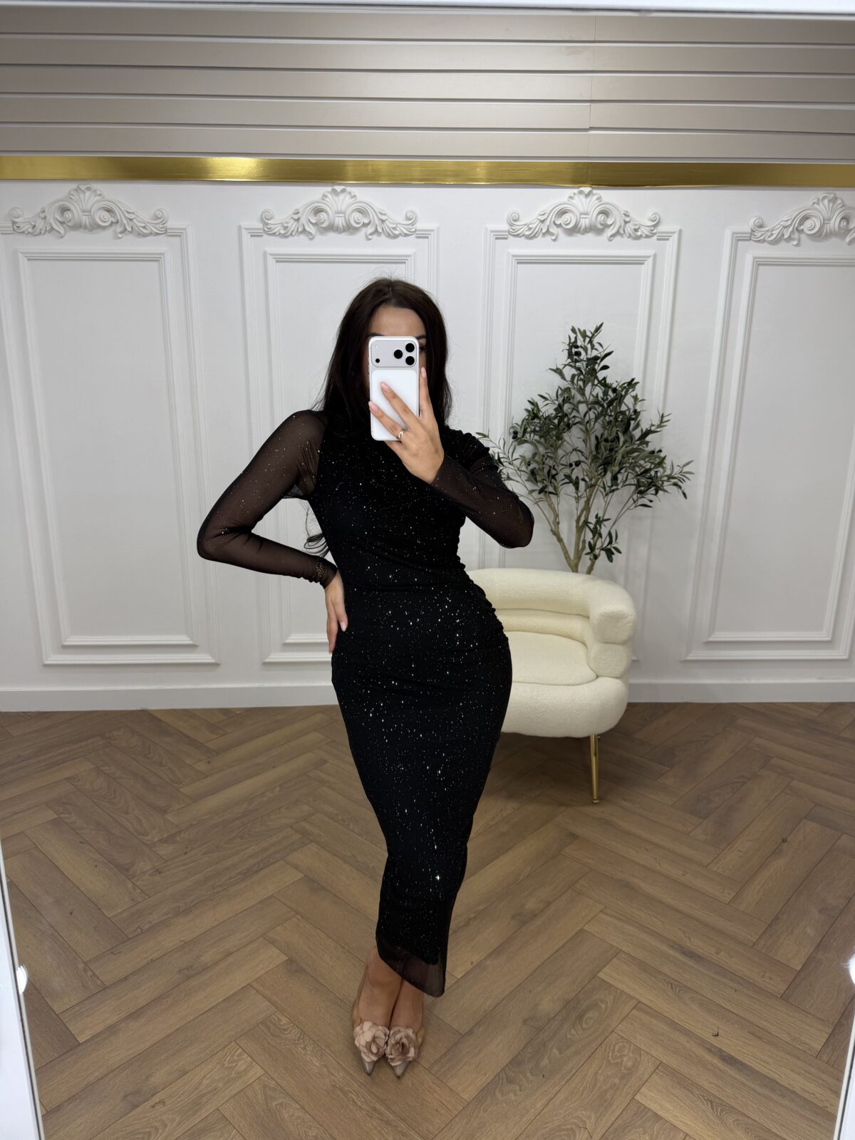 Midi/maxi haljina od elastičnog tila BLACK