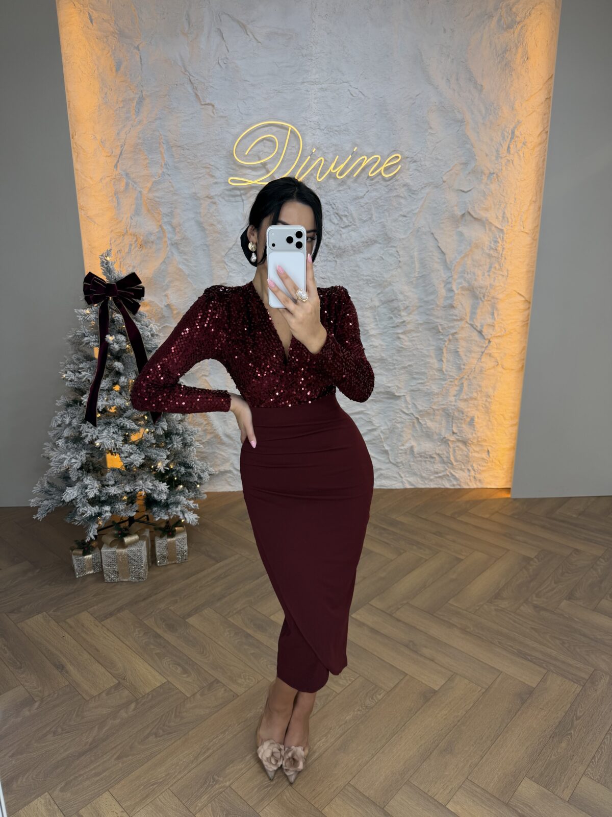 Midi haljina sa naborima