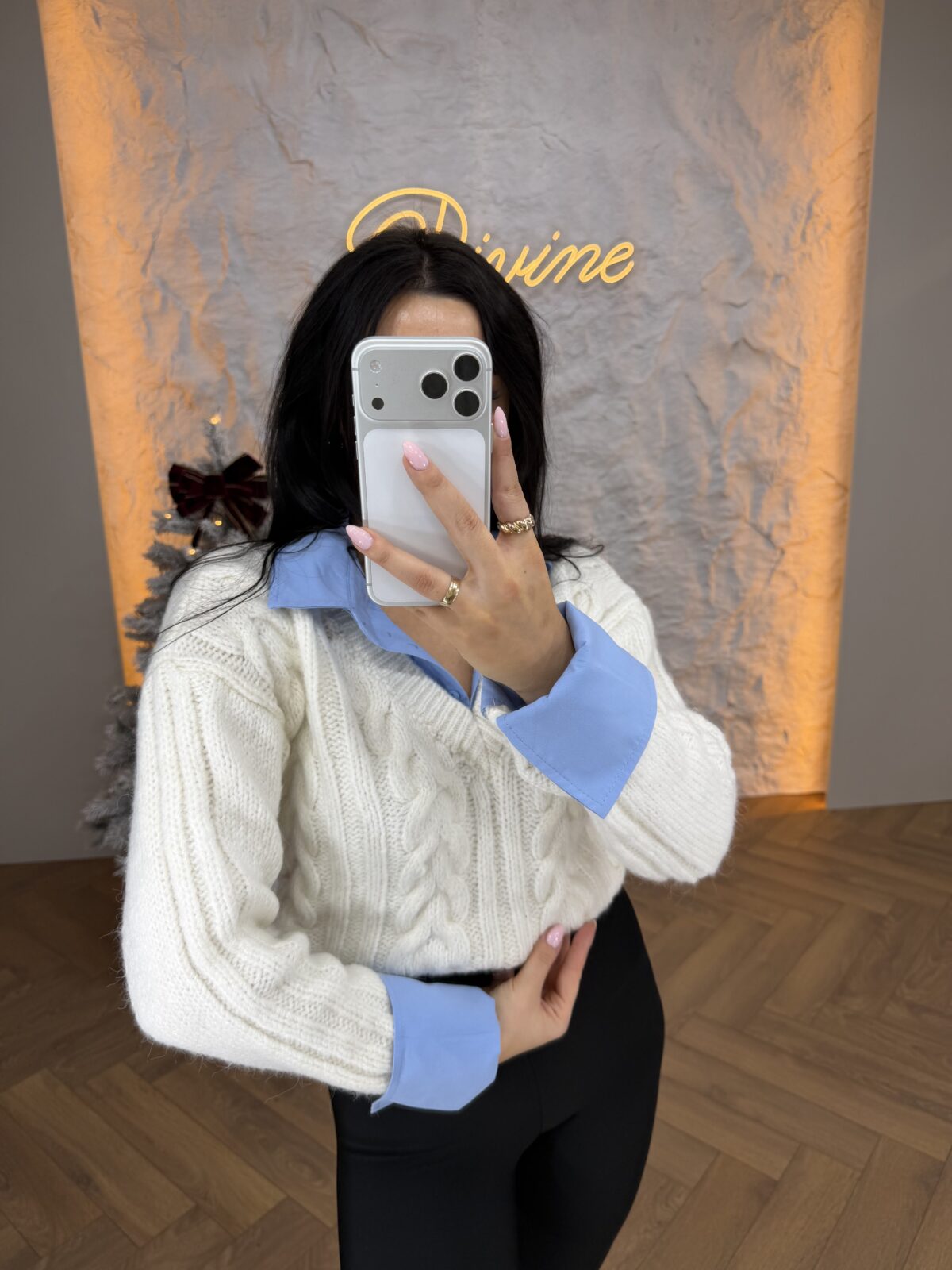 Džemper sa detaljima košulje